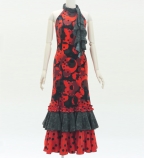 Flamenco Velvet Dress with Frills / Dot / JFD-11