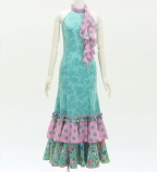 Flamenco Velvet Dress with Frills / Rose / JFD-13