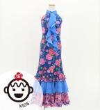 Kids Flamenco Velvet Dress with Frills/ Rose / JFDp-10