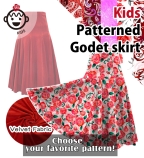 Kids Custom Flamenco Godet skirt with Velvet / JCp134-pattern