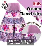 Kids Custom Flamenco Tiered Skirt / JCp153-mix