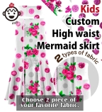 Kids Custom Flamenco High Waist Mermaid skirt with Velvet / JCp155-mix