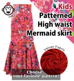 Kids Custom Flamenco High Waist Mermaid skirt with Velvet / JCp155-pattern