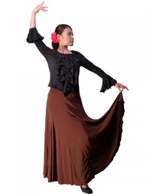 Flamenco Skirts with Multi Panels / Brown / G1169