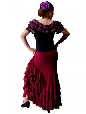 Polka Dot Ruffled Sleeve Flamenco Blouse/ Pink Dots / G1638pi