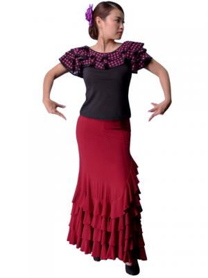 Polka Dot Ruffled Sleeve Flamenco Blouse/ Pink Dots / G1638pi