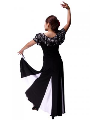 Polka Dot Ruffled Sleeve Flamenco Blouse/ White Dots / G1638w