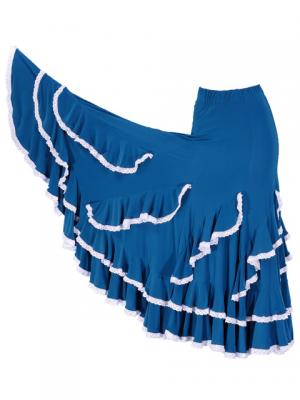 Flamenco Ruffles Skirt with Lace/ Blue / G1782bl