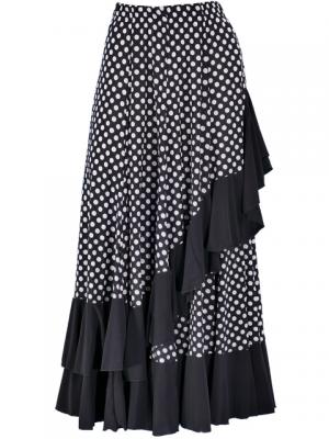 Flamenco Polka Dots Skirt with Frill/ Black&White Dot / G1783b