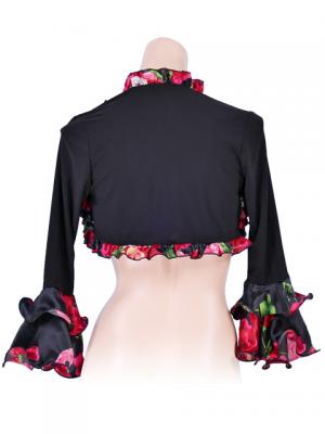 Flamenco Bolero with Rose Frills / Black / G1876b
