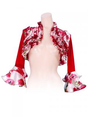 Flamenco Bolero with Rose Frills / Red / G1876r