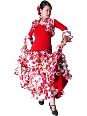 Flamenco Bolero with Rose Frills / Red / G1876r
