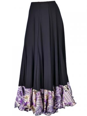 Flamenco Blouse & Skirt with Rose & Paisley Frills / Two-piece / Black / G1902b