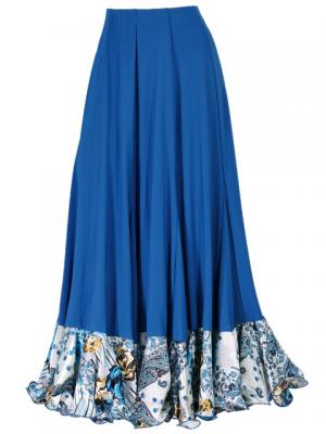 Flamenco Blouse & Skirt with Rose & Paisley Frills / Two-piece / Blue / G1902bl