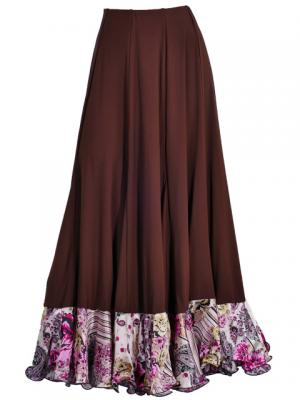 Flamenco Blouse & Skirt with Rose & Paisley Frills / Two-piece / Brown / G1902br
