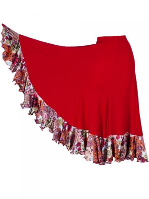 Flamenco Skirt with Rose & Paisley Frills/ Red / G1900r