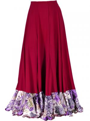 Flamenco Blouse & Skirt with Rose & Paisley Frills / Two-piece / Wine / G1902wi