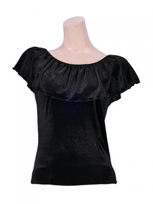 Flamenco Blouse & Skirt Two-piece with Velvet / Two-piece / Black / G1906bb