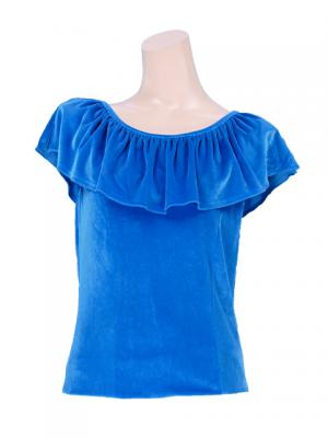 Flamenco Blouse & Skirt Two-piece with Velvet / Two-piece / Blue / G1906blb