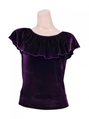 Flamenco Blouse & Skirt Two-piece with Velvet / Two-piece / Purple / G1906pb