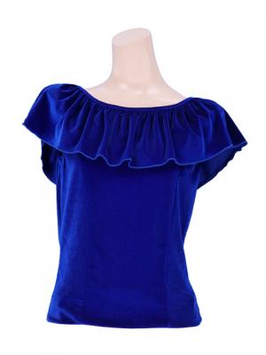 Flamenco Blouse & Skirt Two-piece with Velvet / Two-piece / Royal Blue / G1906rbb