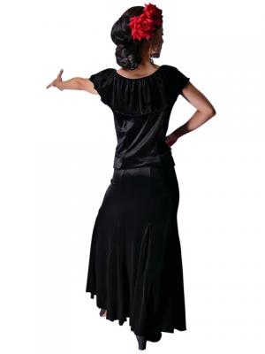 Flamenco Blouse & Skirt Two-piece with Velvet / Two-piece / Black / G1906bb