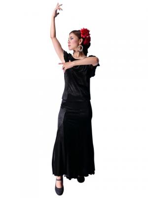 Flamenco Blouse & Skirt Two-piece with Velvet / Two-piece / Black / G1906bb