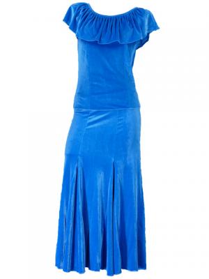 Flamenco Blouse & Skirt Two-piece with Velvet / Two-piece / Blue / G1906blb