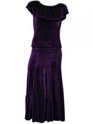 Flamenco Blouse & Skirt Two-piece with Velvet / Two-piece / Purple / G1906pb