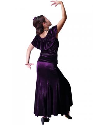 Flamenco Blouse & Skirt Two-piece with Velvet / Two-piece / Purple / G1906pb