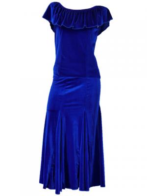 Flamenco Blouse & Skirt Two-piece with Velvet / Two-piece / Royal Blue / G1906rbb