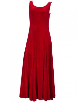 Flamenco Flare Dress with Velvet / Red / G1911b - Flamenco Mercado