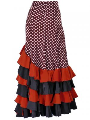 Mermaid Flamenco Polka Dots Skirt with Frills/ Brown / G2355br