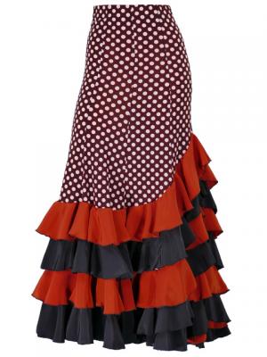 Mermaid Flamenco Polka Dots Skirt with Frills/ Brown / G2355br