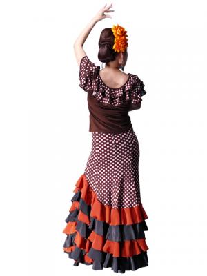 Mermaid Flamenco Polka Dots Skirt with Frills/ Brown / G2355br