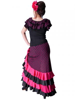 Mermaid Flamenco Polka Dots Skirt with Frills/ Pink / G2355pi