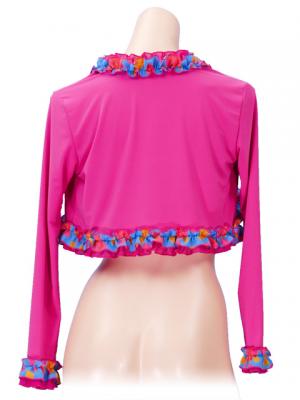 Flamenco Ruffle Long Sleeves Bolero / Dots & Roses frills / Model Adba / G2342pibl