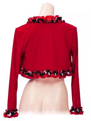 Flamenco Ruffle Long Sleeves Bolero / Dots & Roses frills / Model Adba / G2342rb