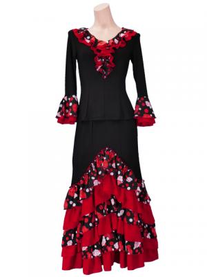 Flamenco Blouse & Skirt / Roses & Dots / Model Carla & Tecla / G2348bb