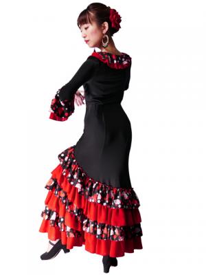 Flamenco Blouse & Skirt / Roses & Dots / Model Carla & Tecla / G2348bb