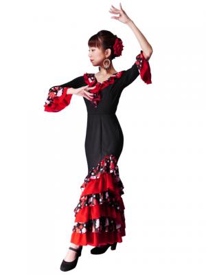 Flamenco Blouse & Skirt / Roses & Dots / Model Carla & Tecla / G2348bb