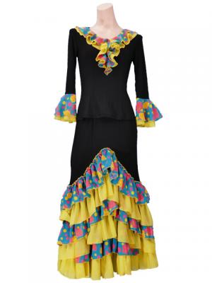 Flamenco Blouse & Skirt / Roses & Dots / Model Carla & Tecla / G2348bg