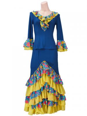 Flamenco Blouse & Skirt / Roses & Dots / Model Carla & Tecla / G2348blg