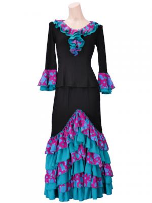 Flamenco Blouse & Skirt / Roses & Dots / Model Carla & Tecla / G2348bp