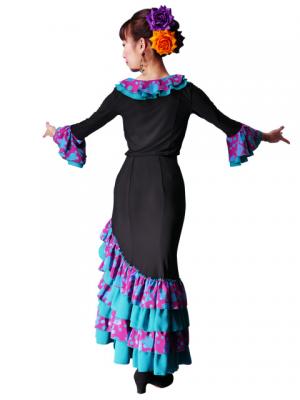 Flamenco Blouse & Skirt / Roses & Dots / Model Carla & Tecla / G2348bp