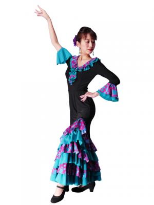 Flamenco Blouse & Skirt / Roses & Dots / Model Carla & Tecla / G2348bp