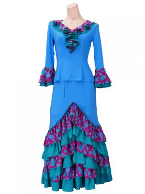 Flamenco Blouse & Skirt / Roses & Dots / Model Carla & Tecla / G2348lbp