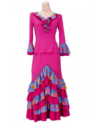 Flamenco Blouse & Skirt / Roses & Dots / Model Carla & Tecla / G2348pibl