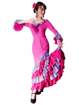 Flamenco Blouse & Skirt / Roses & Dots / Model Carla & Tecla / G2348pibl