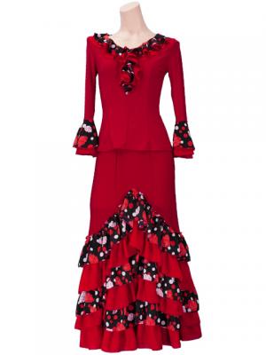 Flamenco Blouse & Skirt / Roses & Dots / Model Carla & Tecla / G2348rb